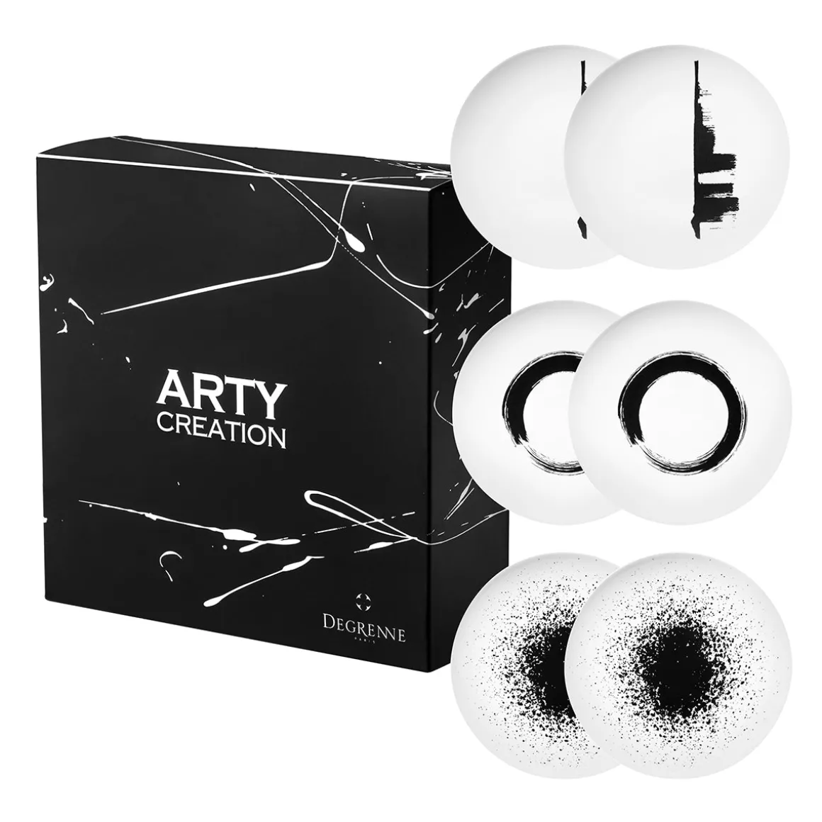 ARTY CREATION BLANC Coffret 6 assiettes à dessert 20 cm