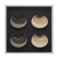 BAHIA BASALTE/DUNE Coffret 4 cocottes biseautée 30 cl