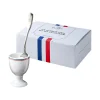 DEGRENNE ELYSEE Coffret coquetier et sa cuillère République française