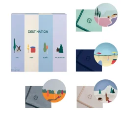 DESTINATION Coffret 4 asiettes et 4 serviettes