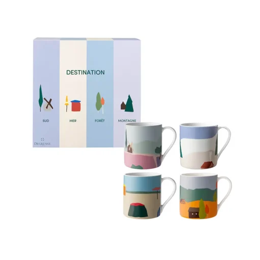 DESTINATION Coffret 4 mugs 30 cl