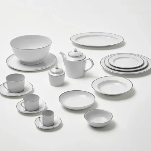 GALON PLATINE Assiette creuse à aile 22,5 cm