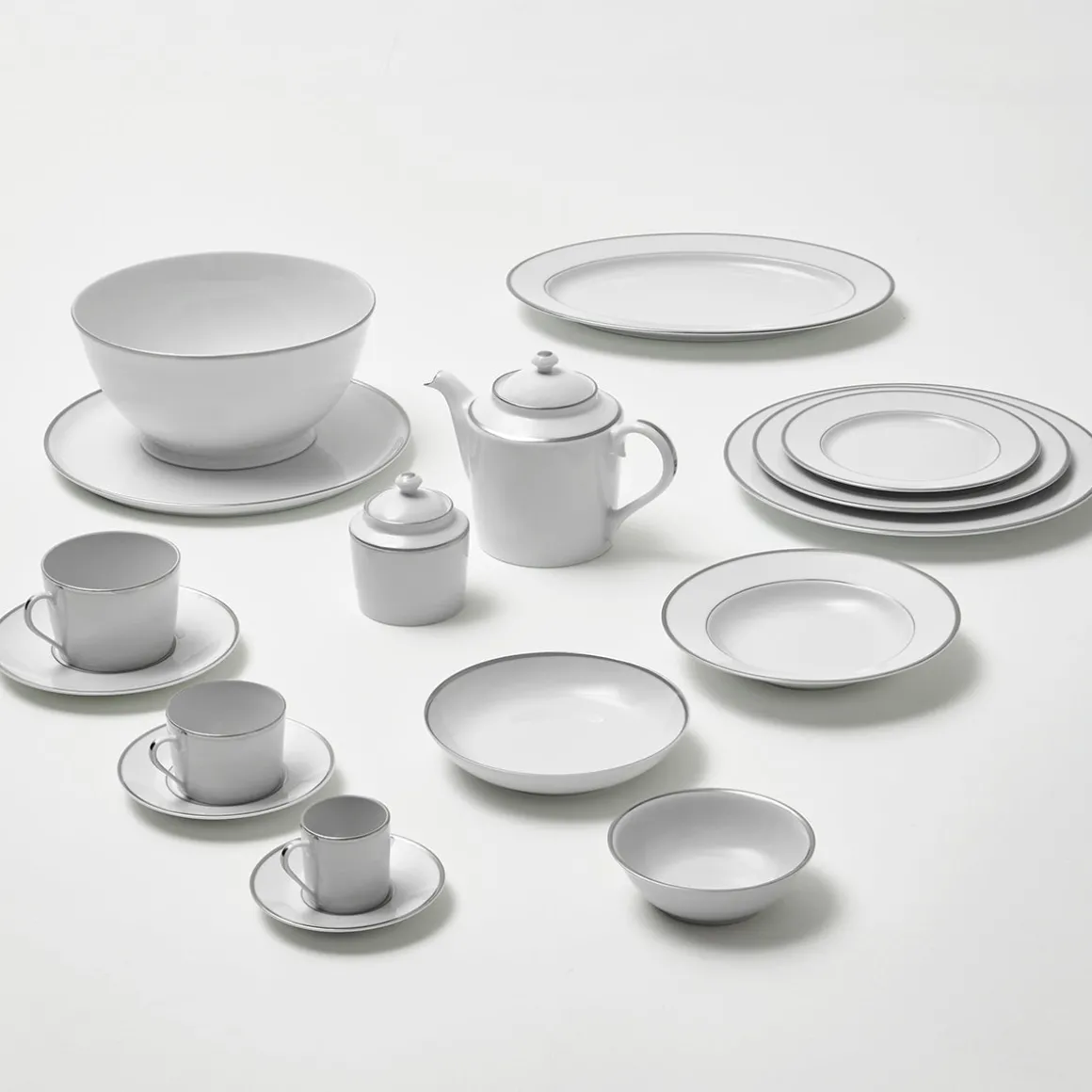 GALON PLATINE Assiette creuse à aile 22,5 cm