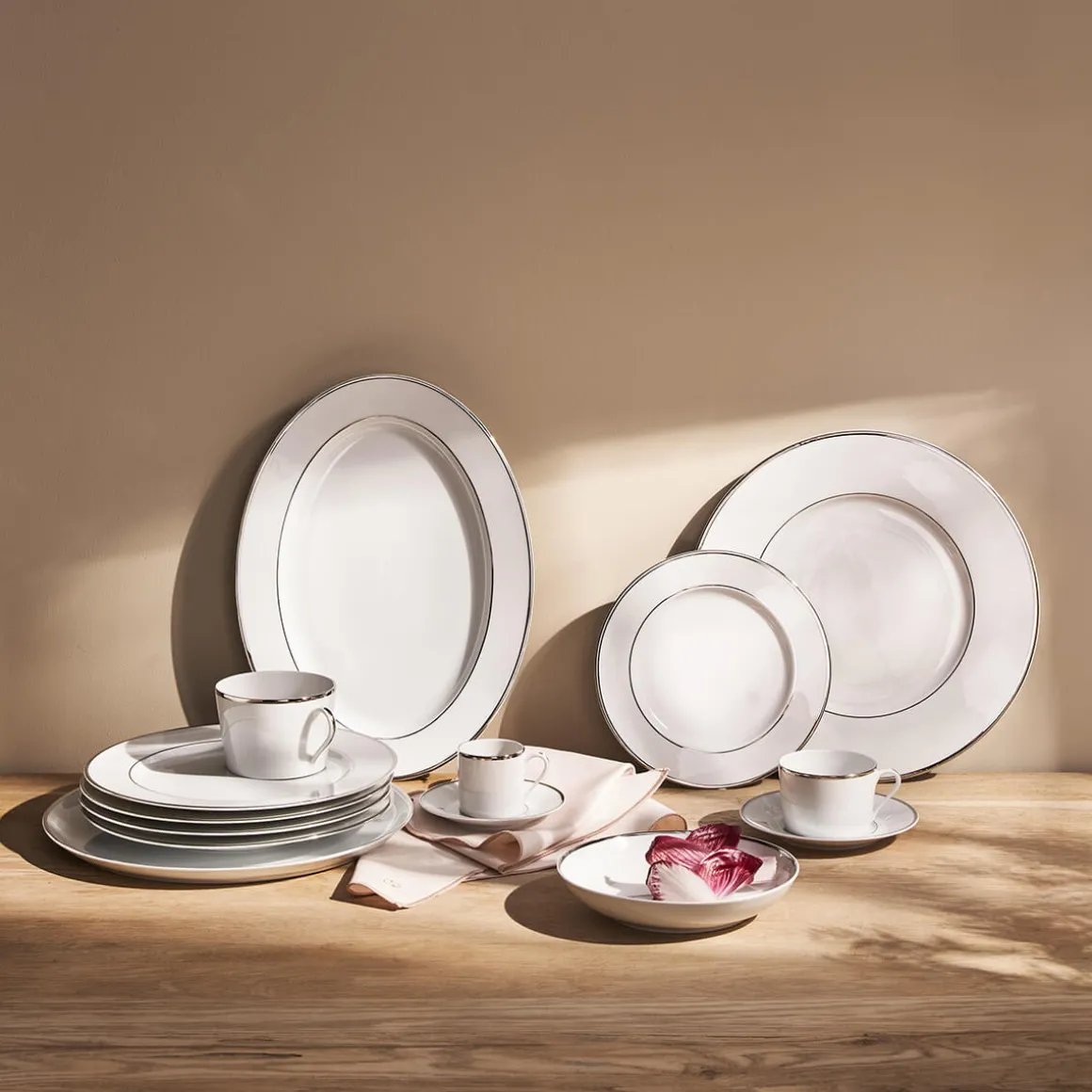 GALON PLATINE Assiette creuse à aile 22,5 cm