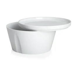 LA VAISSELLE DE L'ECONOME BLANCHE Coffret bol droit et assiette 18 cm