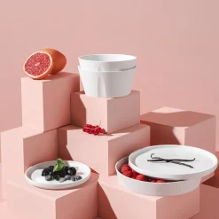 LA VAISSELLE DE L'ECONOME BLANCHE Coffret bol droit et assiette 14 cm
