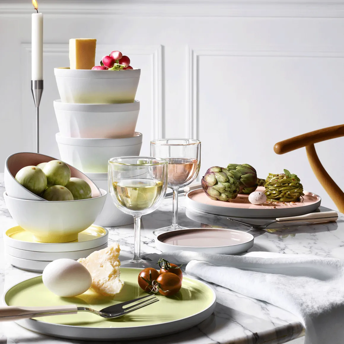 LA VAISSELLE DE L'ECONOME BLANCHE Coffret 4 assiettes 14 cm