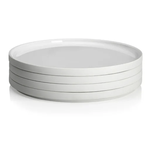 LA VAISSELLE DE L'ECONOME BLANCHE Coffret 4 assiettes 24 cm