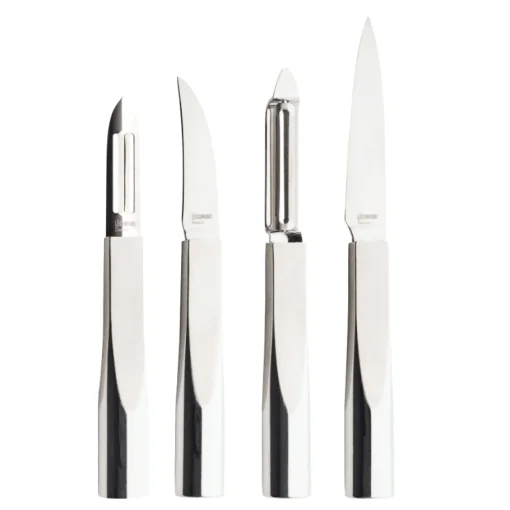 L'ECONOME STARCK Pack 4 pièces Économe/Couteau bec oiseau/Couteau office/Flexiconome