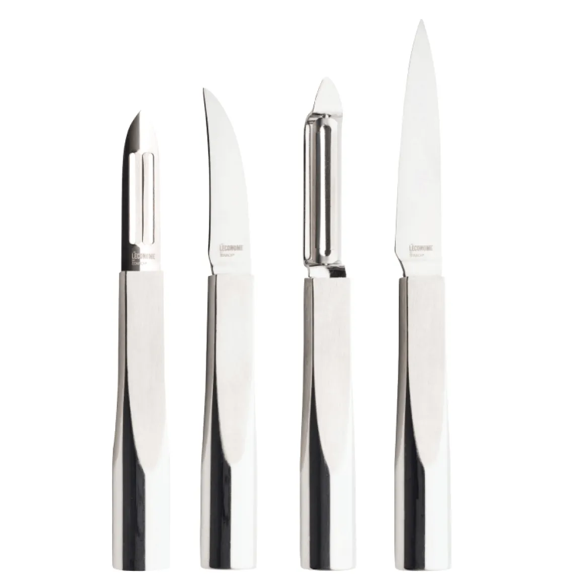 L'ECONOME STARCK Pack 4 pièces Économe/Couteau bec oiseau/Couteau office/Flexiconome