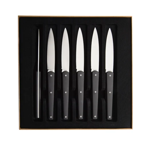 MIRAGE MIROIR ANTHRACITE Coffret 6 couteaux à steak