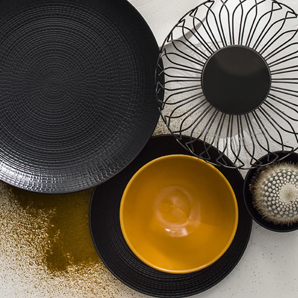 MODULO NATURE PIERRE DE LAVE Grande assiette creuse 21 cm
