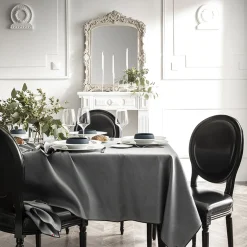 NUANCES COTON & LIN GRIS DEGRENNE Nappe rectangulaire 180 x 250 cm