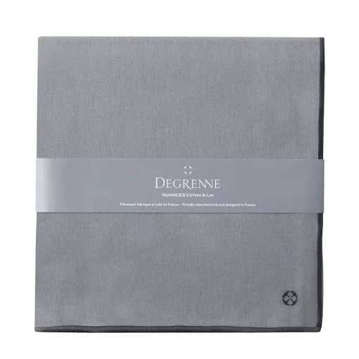 NUANCES COTON & LIN GRIS DEGRENNE Nappe carrée 180 x 180 cm