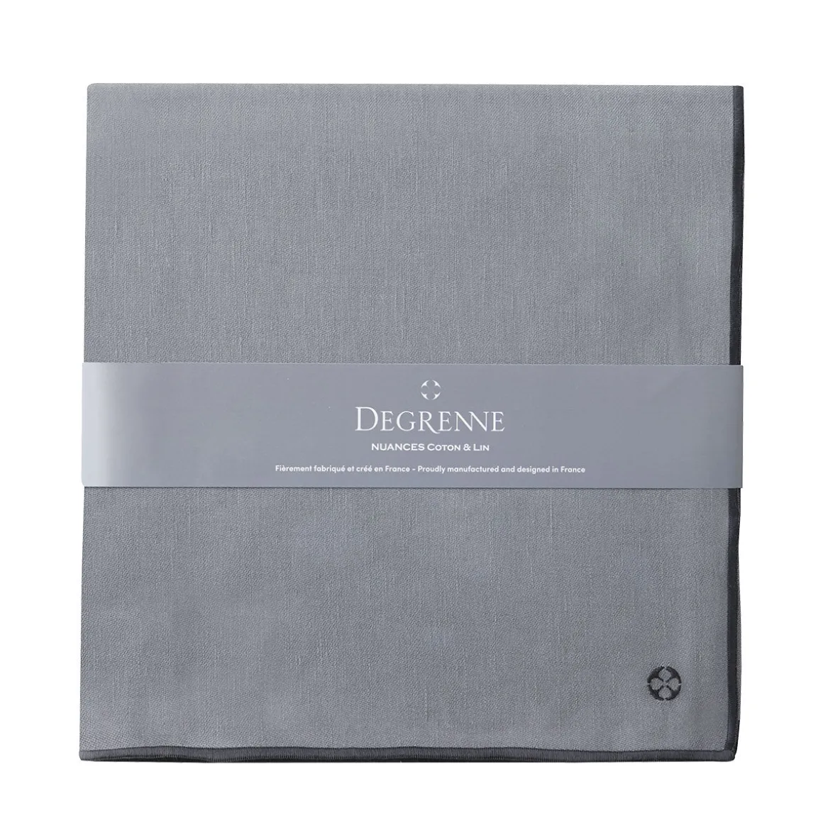 NUANCES COTON & LIN GRIS DEGRENNE Nappe carrée 180 x 180 cm