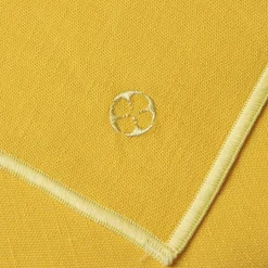 NUANCES COTON & LIN JAUNE TOURNESOL Nappe carrée 180 x 180 cm