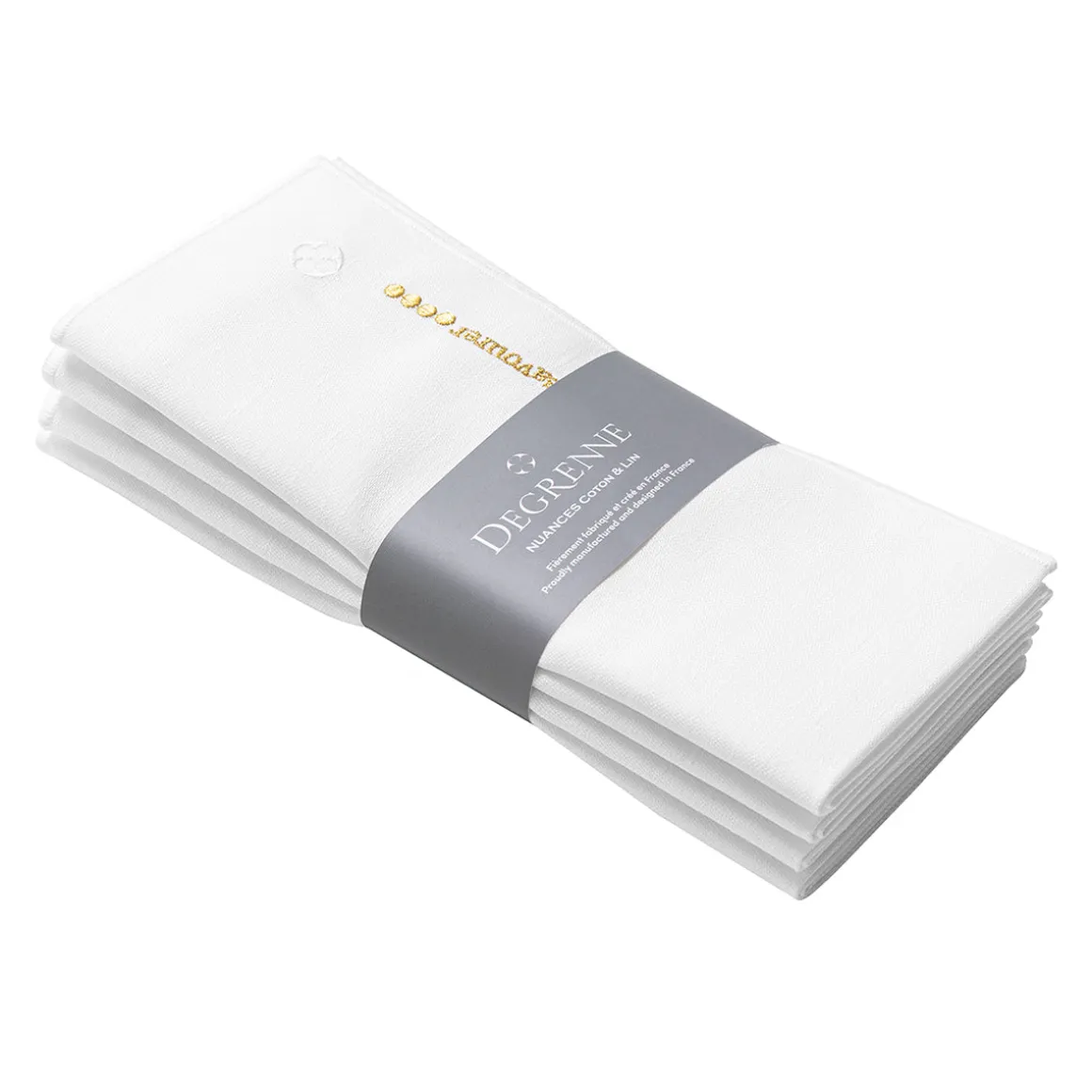 NUANCES COTON & LIN OR Lot de 4 serviettes 50 x 40 cm