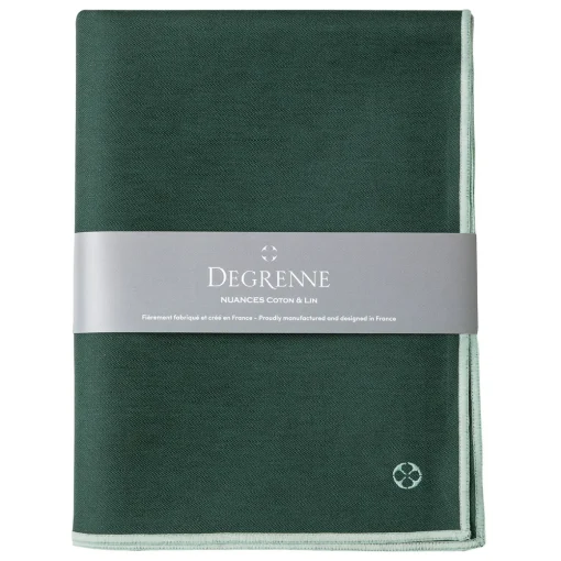 NUANCES COTON & LIN VERT EMERAUDE Nappe rectangulaire 180 x 250 cm