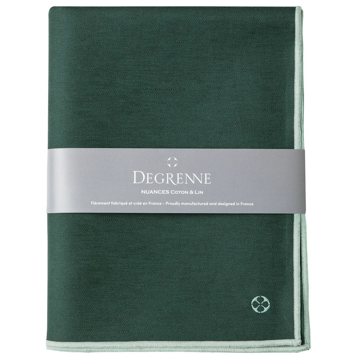 NUANCES COTON & LIN VERT EMERAUDE Nappe rectangulaire 180 x 250 cm