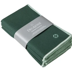 NUANCES COTON & LIN VERT EMERAUDE Lot de 4 serviettes 50 x 40 cm