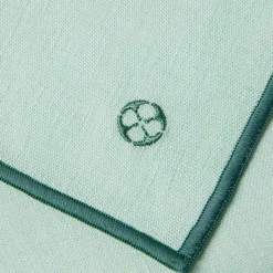 NUANCES COTON & LIN VERT MENTHE Nappe carrée 180 x 180 cm