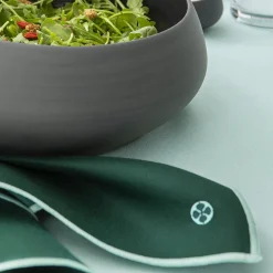 NUANCES COTON & LIN VERT MENTHE Nappe rectangulaire 180 x 250 cm