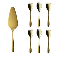 ONDE GOLD Coffret 6 fourchettes à gâteaux et pelle à tarte