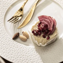 PERLES DE ROSEE BLANCHES Assiette 28 cm