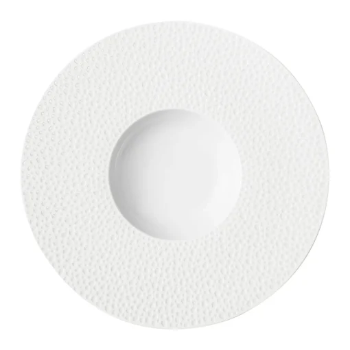 PERLES DE ROSEE BLANCHES Assiette gourmet petit bassin 28 cm