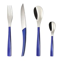 QUARTZ MIROIR BLEU CELESTE Coffret 24 couverts