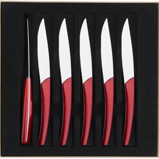 QUARTZ MIROIR ROUGE Coffret 6 couteaux à steak