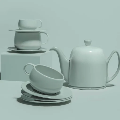 SALAM MONOCHROME Théière 6 tasses cloche vert amande