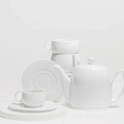SALAM MONOCHROME Théière 6 tasses cloche blanche