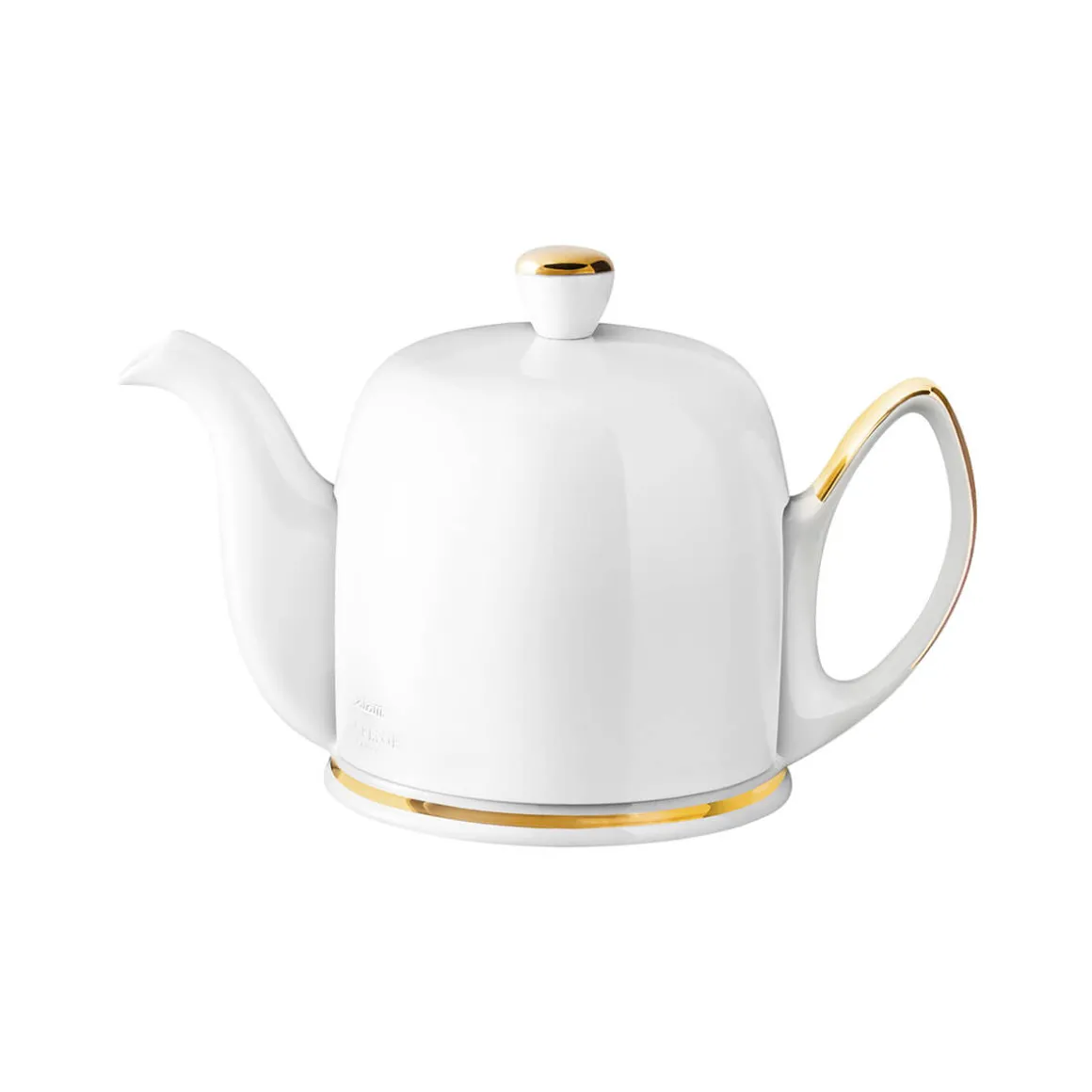 SALAM OR Theiere salam 4 tasses corps blanc et or cloche blanche